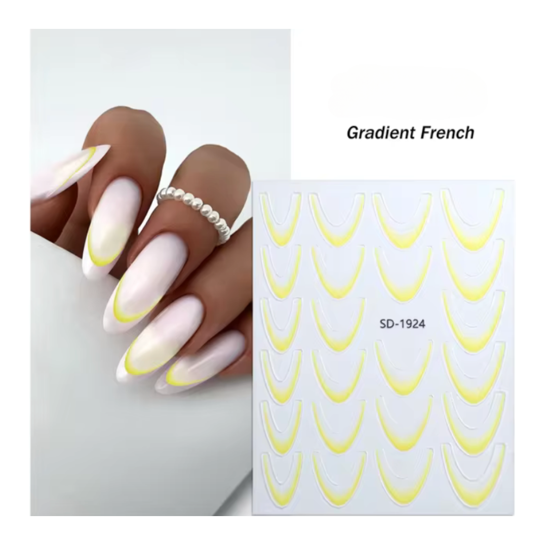 French Smile Line & Ombre Stickers *Trending*