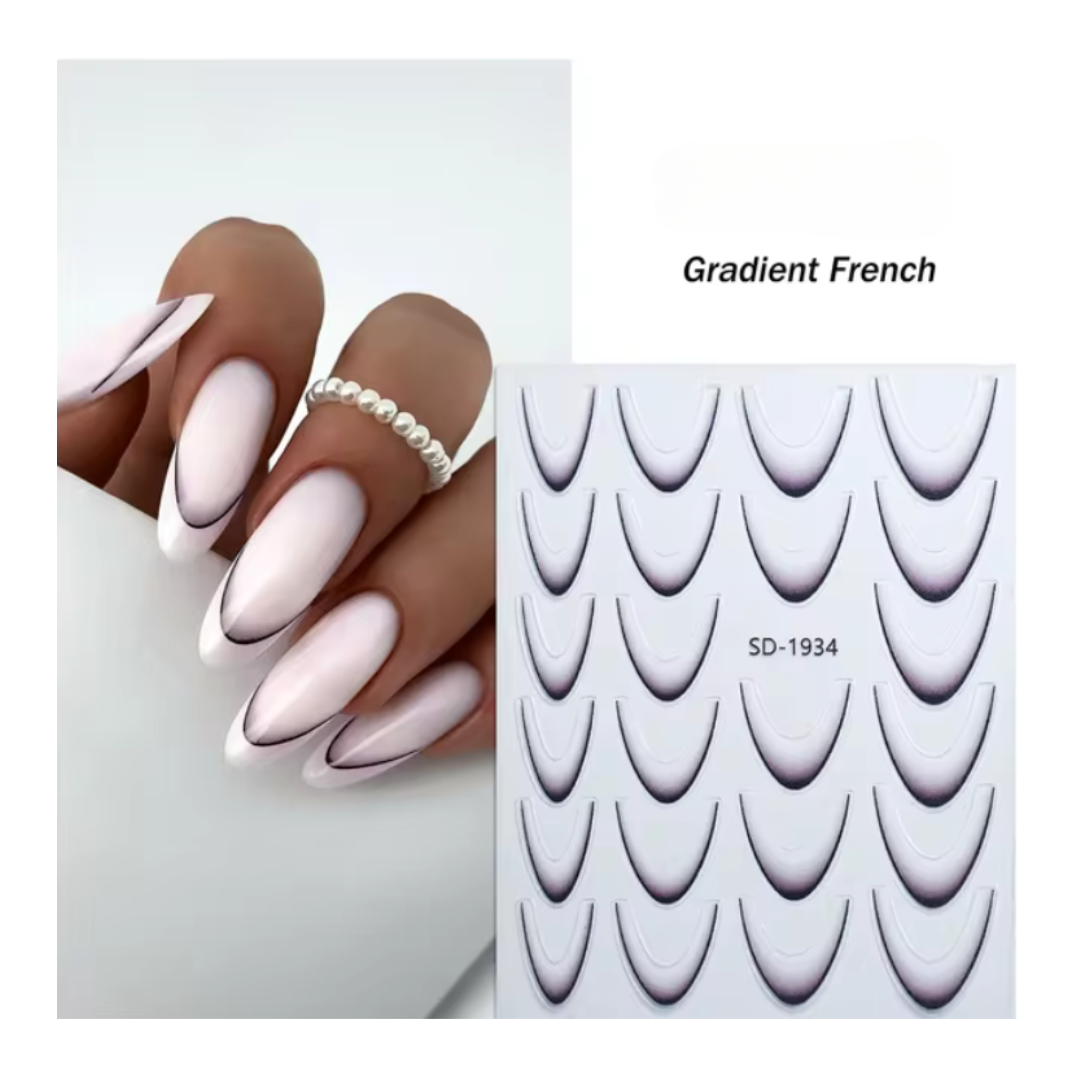 French Smile Line & Ombre Stickers *Trending*