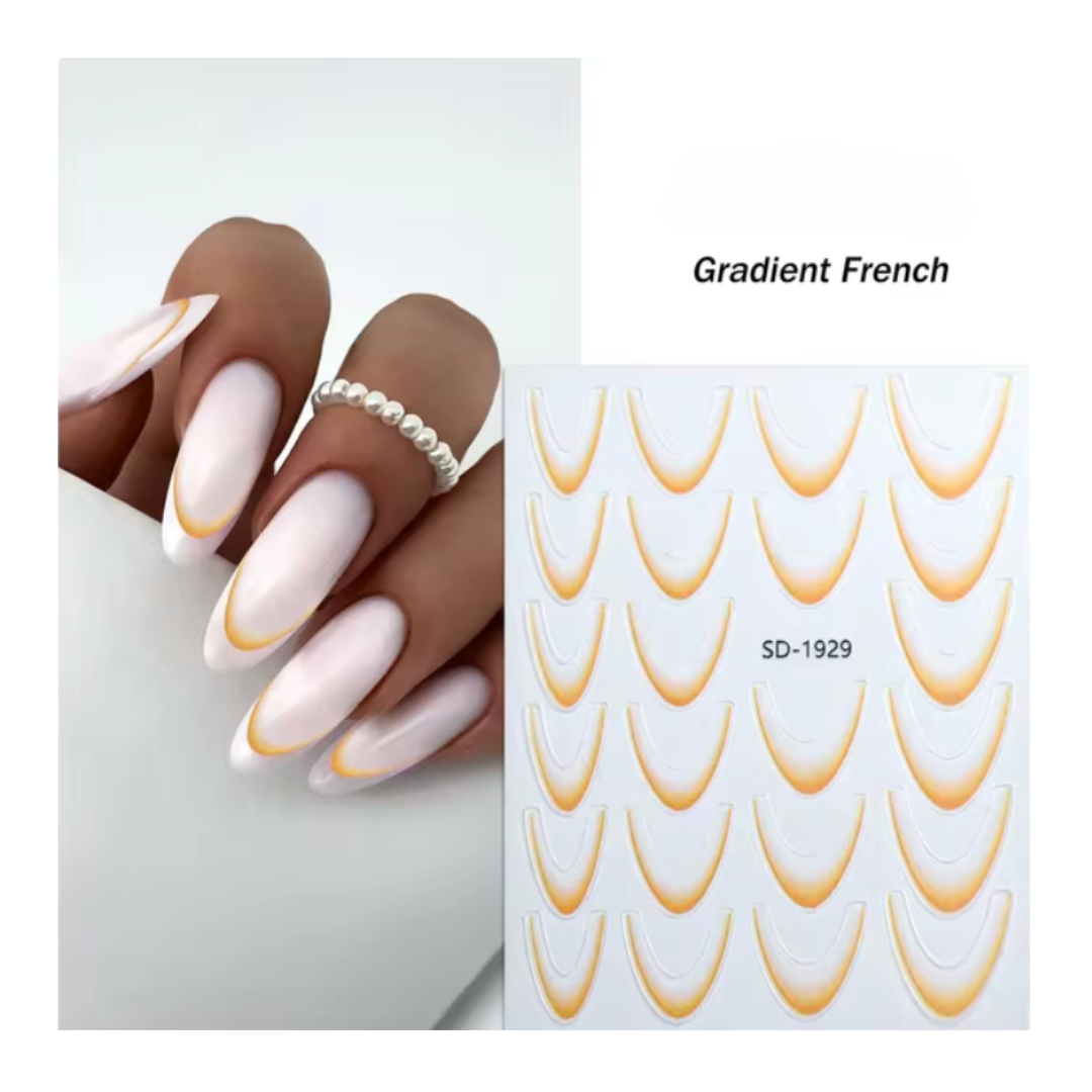 French Smile Line & Ombre Stickers *Trending*