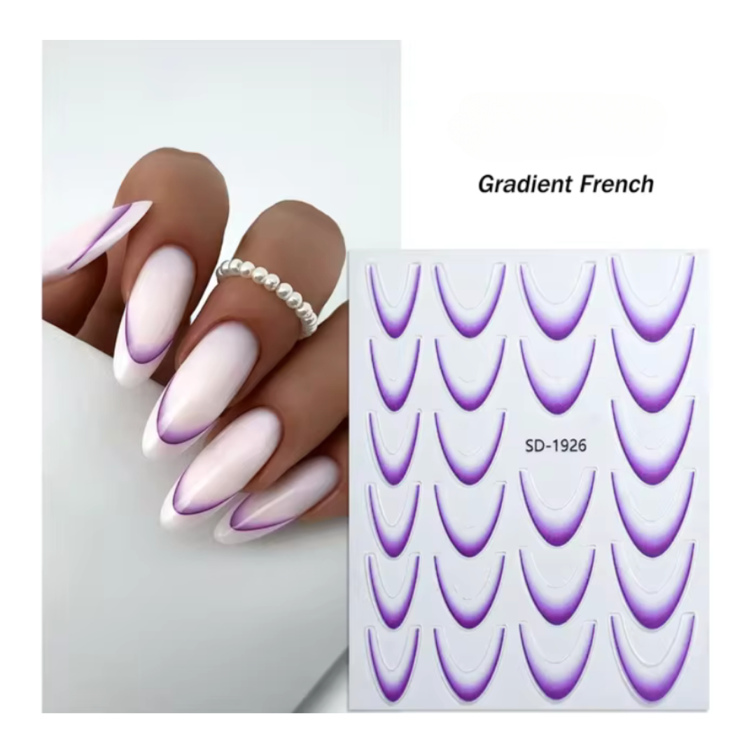 French Smile Line & Ombre Stickers *Trending*