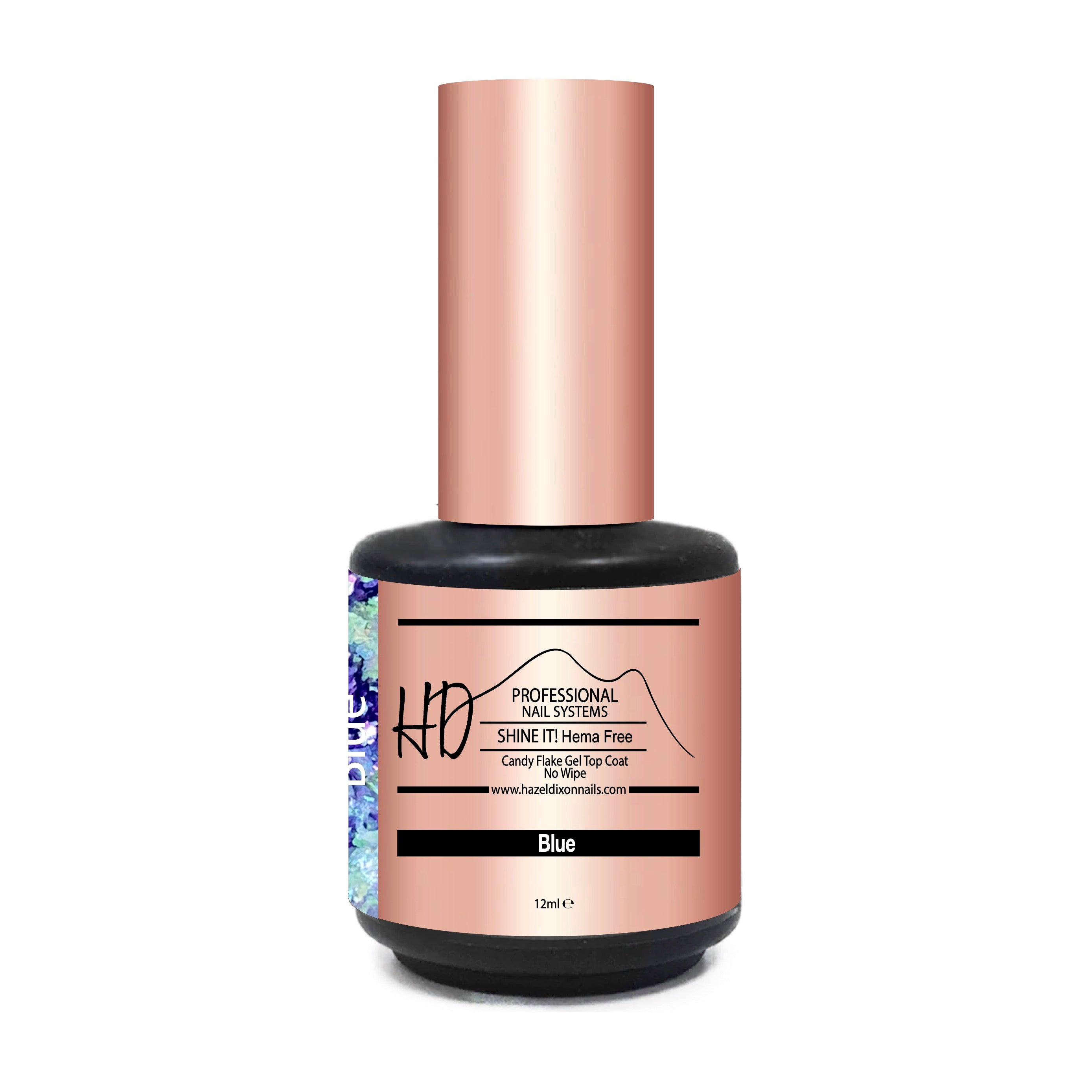 Shine It ! HEMA FREE - No Wipe Candy Flake Top Coat - Blue