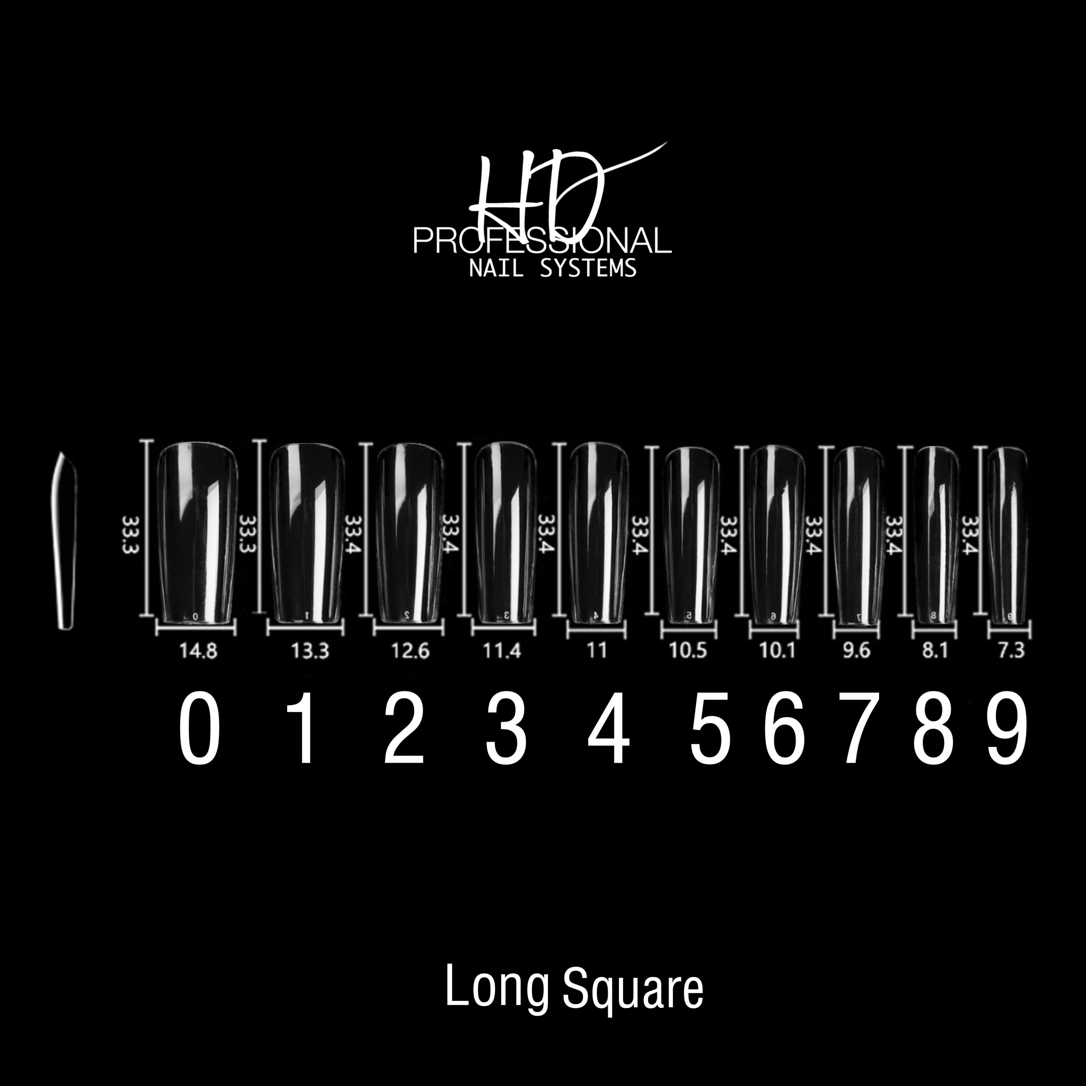 HD Full Cover Soft Gel Nail Tips - Long Square